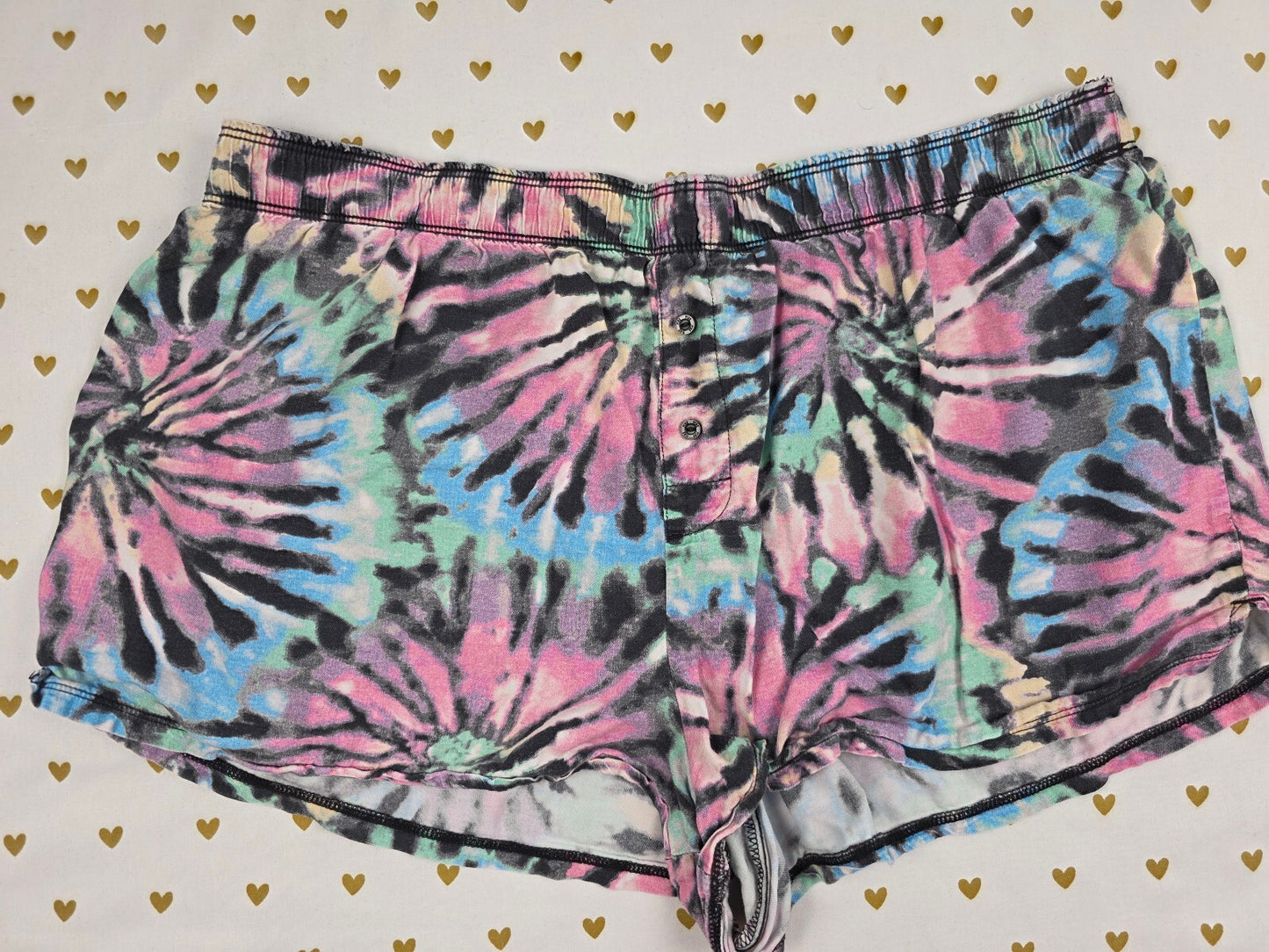 Victorias Secret PINK Tye Dye LARGE Sleep Shorts Boxers Pajama Bottoms