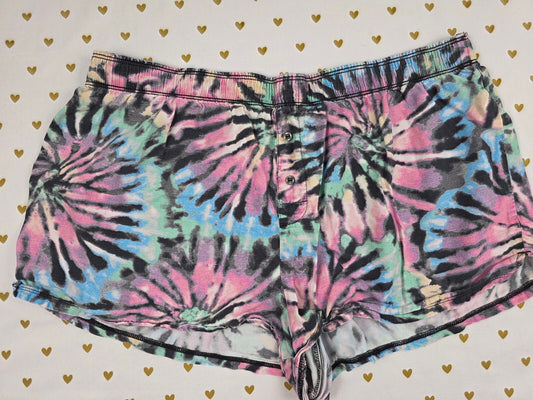 Victorias Secret PINK Tye Dye LARGE Sleep Shorts Boxers Pajama Bottoms