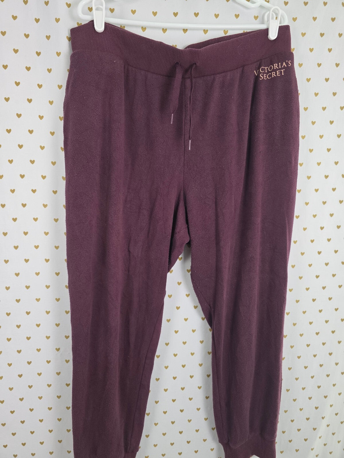 Victorias Secret Maroon Super Soft Thick Hoodie Sweats SET XL Sweatpants