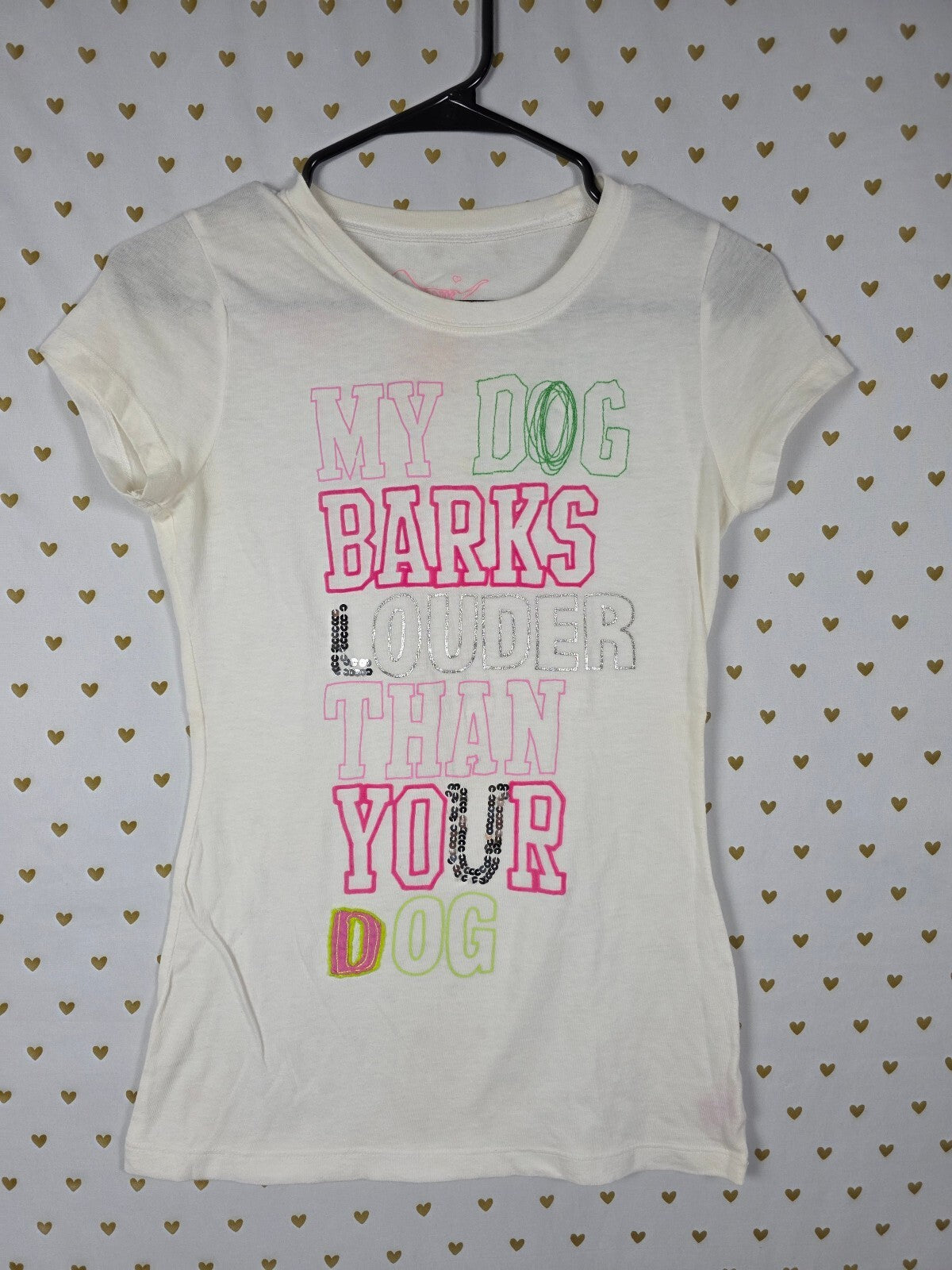 Vintage Victoria's Secret PINK My Dog Barks Louder Than Your Dog Tee Small NWOT