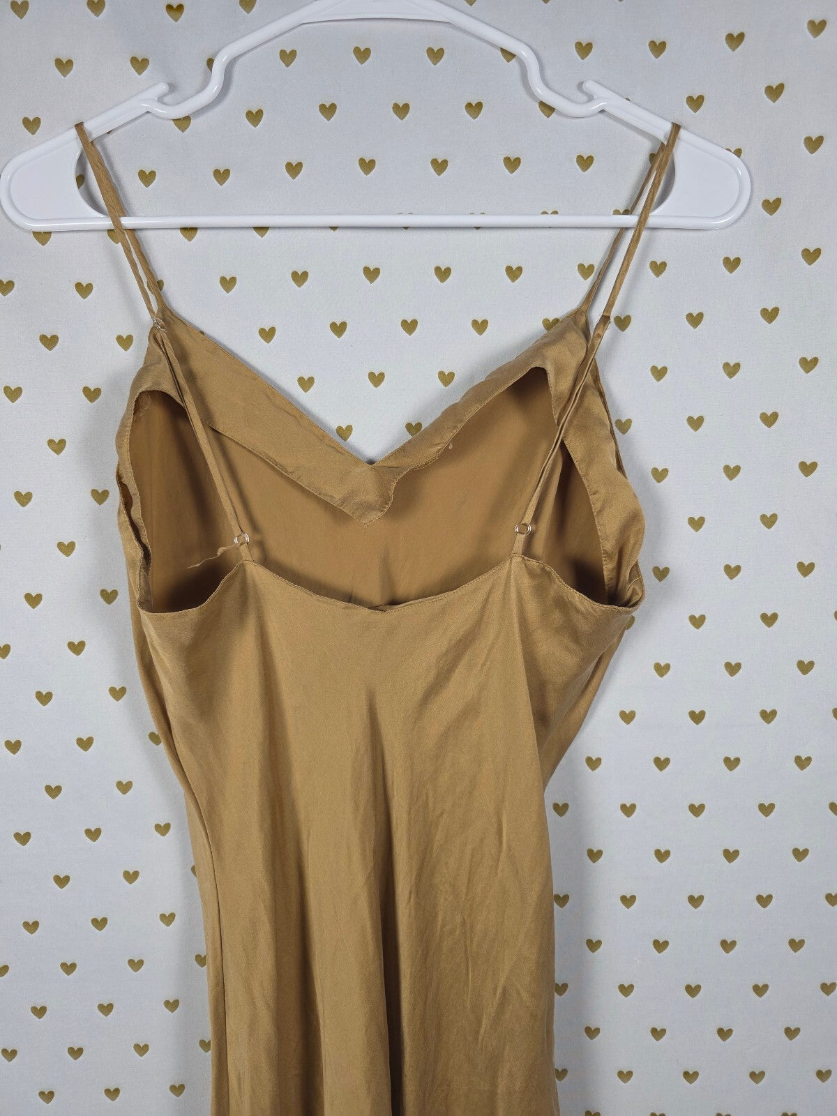 Vintage Victoria's Secret Gold Label 100% Silk Champagne Maxi Slip Dress S