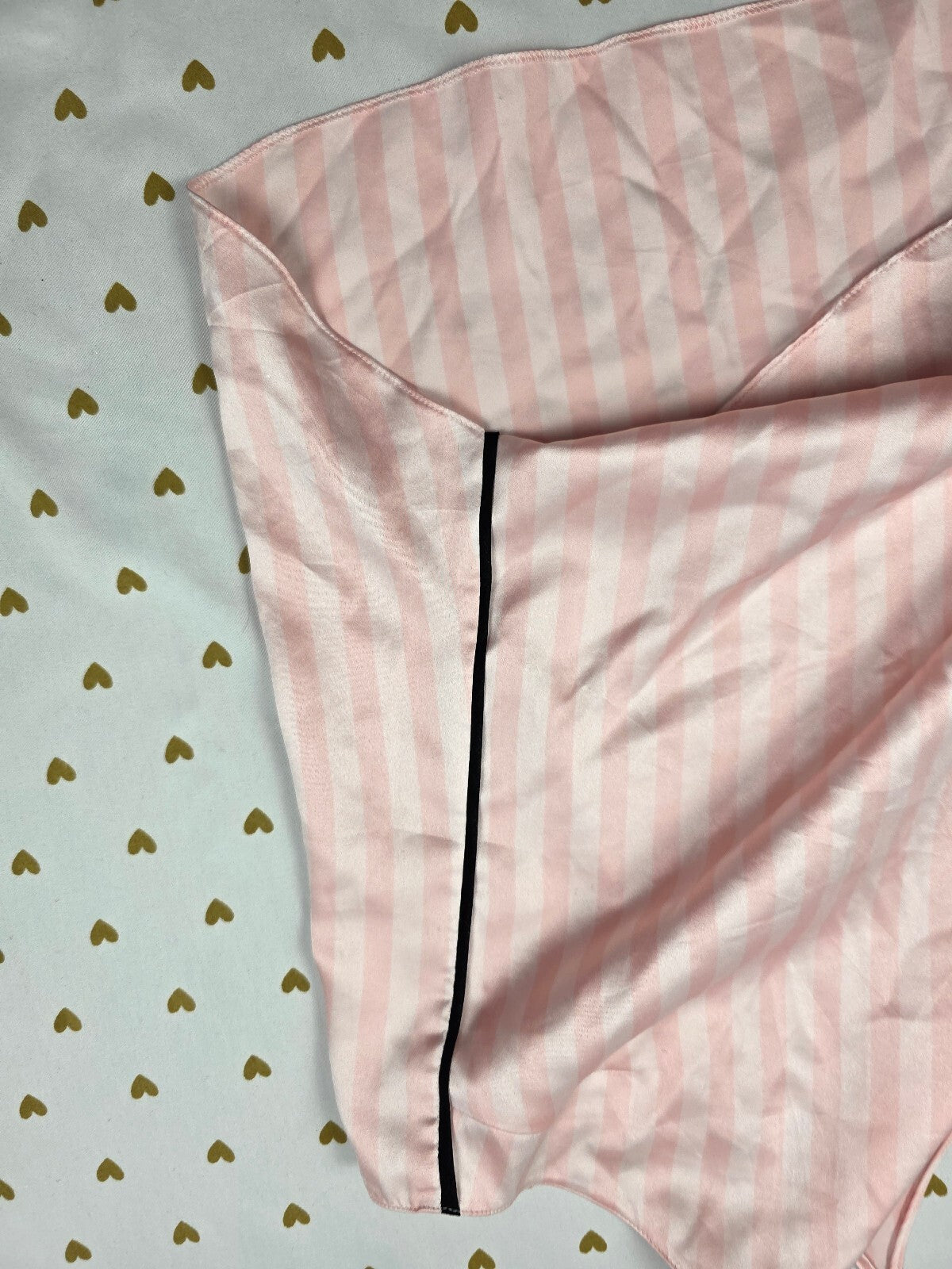 Victorias Secret PINK Stripe Tank Top babydoll Satin Silky Medium
