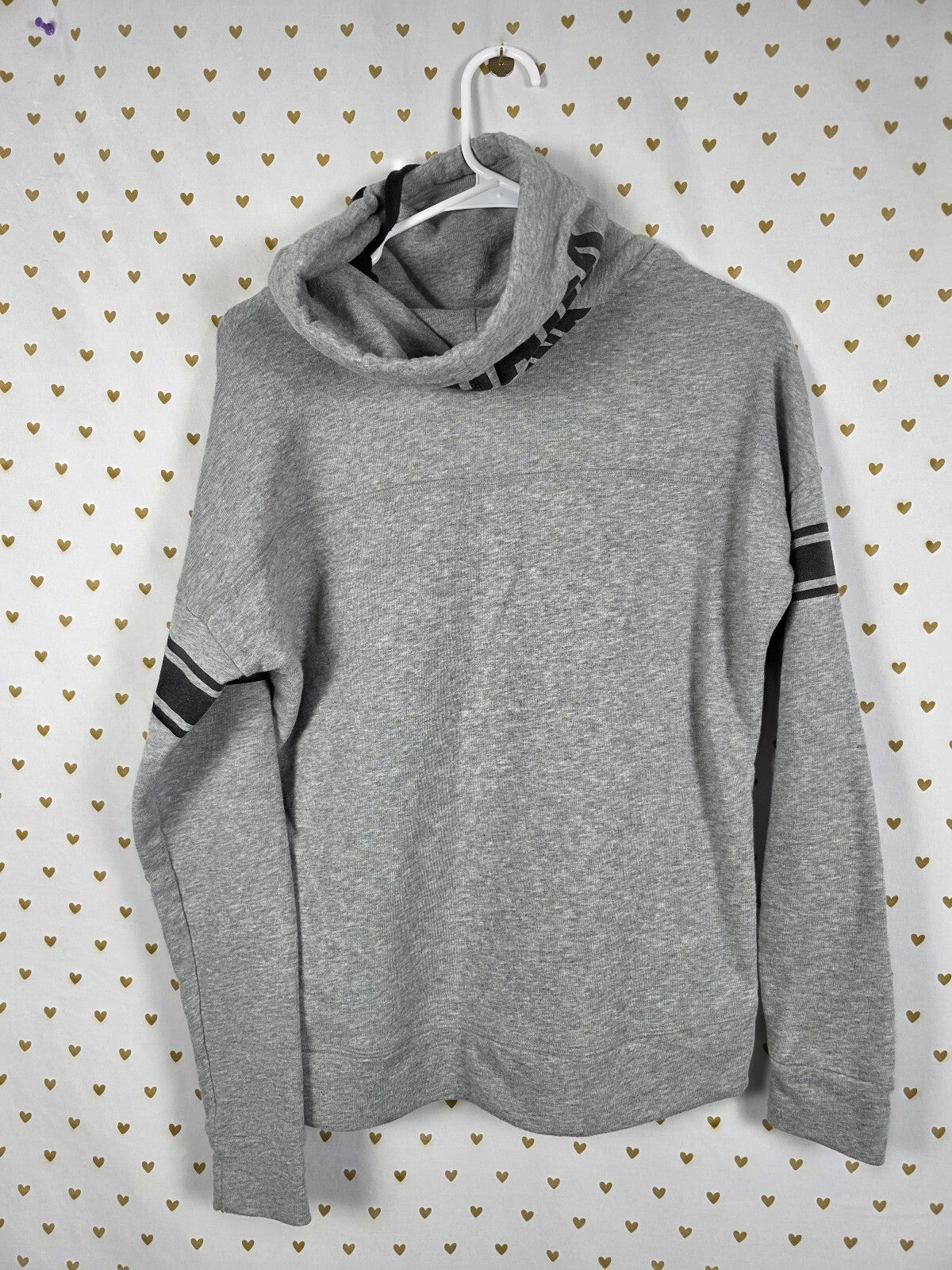 PINK Victoria's Secret Chicago Skyline Gray Cowl Neck Hoodie Sweatshirt XS
