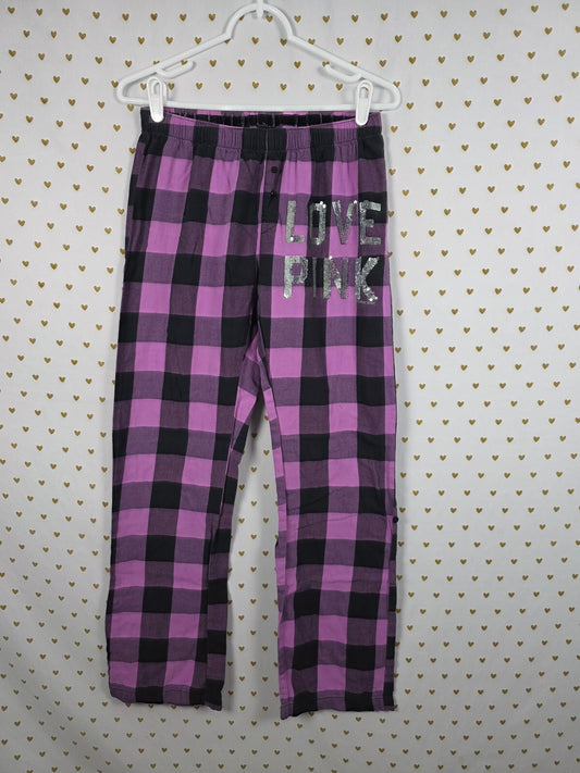 Victorias Secret PINK Plaid BLING Sequined Vintage XS Sleep Pants Pajama PJ