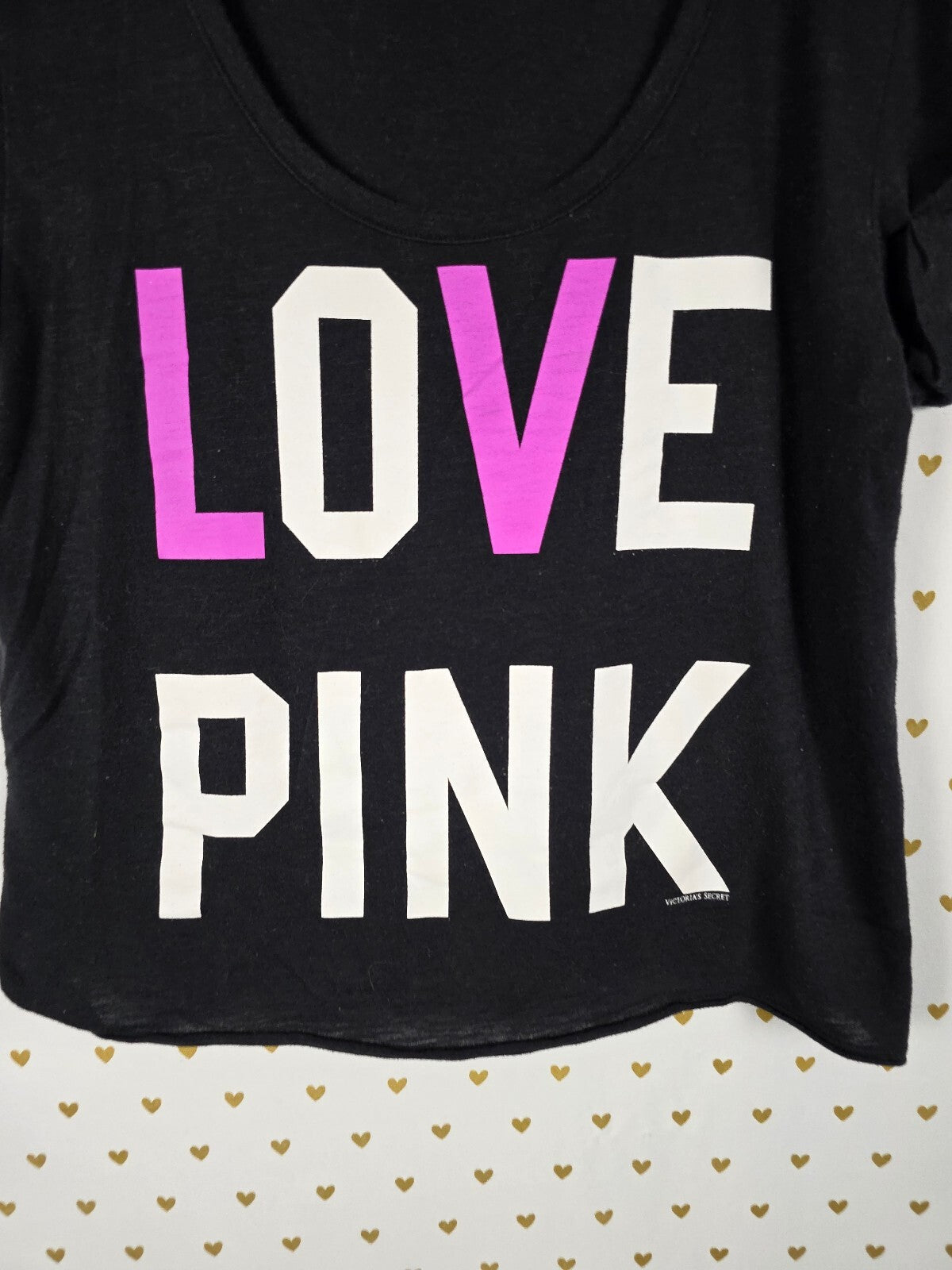 Victorias Secret PINK vintage cropped Boxy Logo Tee shirt Small