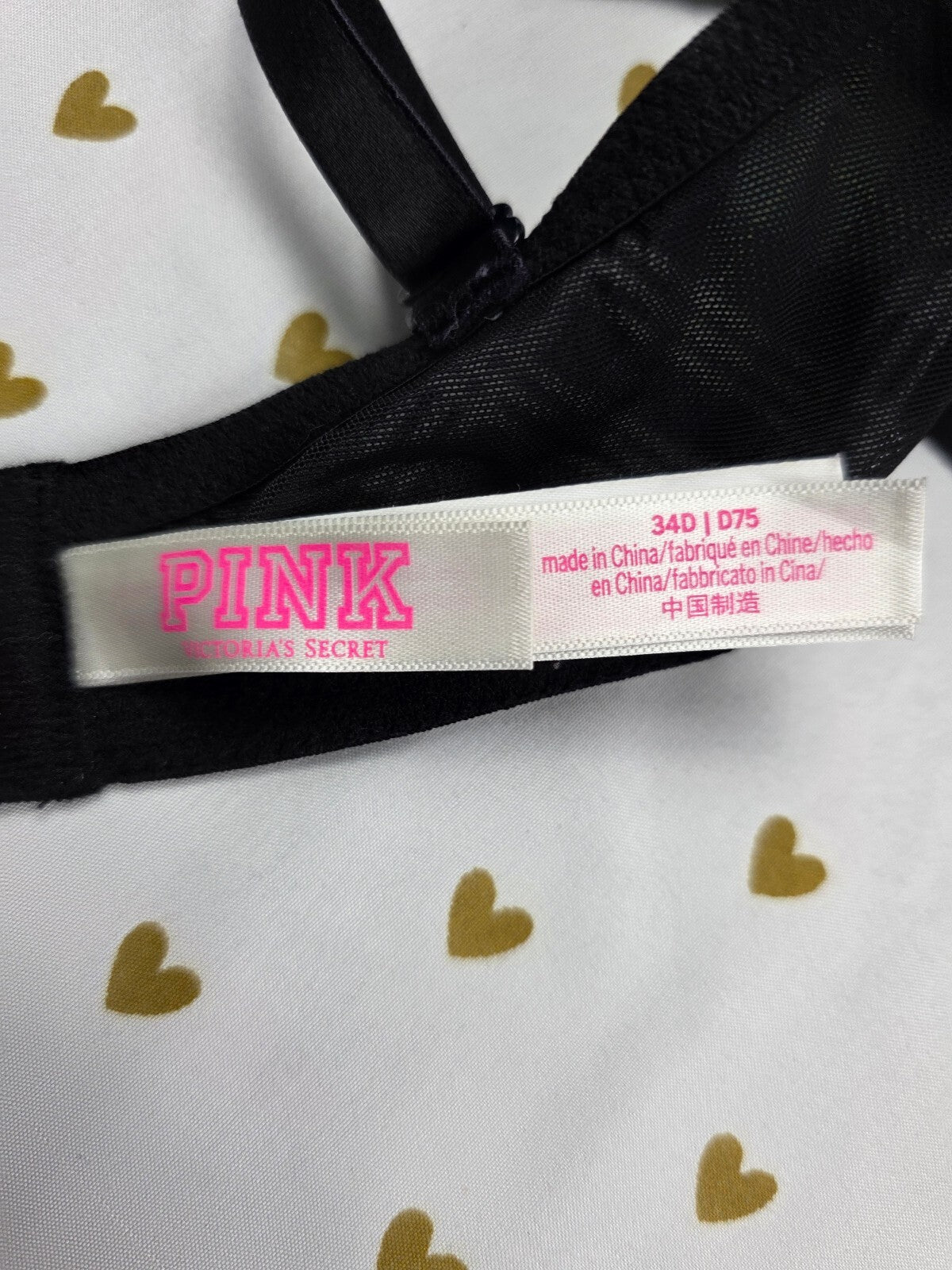 Victorias Secret Pink Plaid Green 34D SUPER PUSH UP Bra
