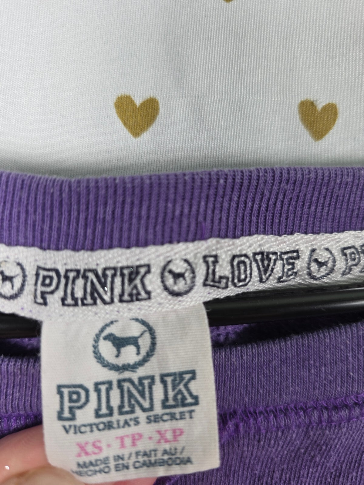 Victorias Secret Pink vintage logo Purple Sweater shirt XS Y2k