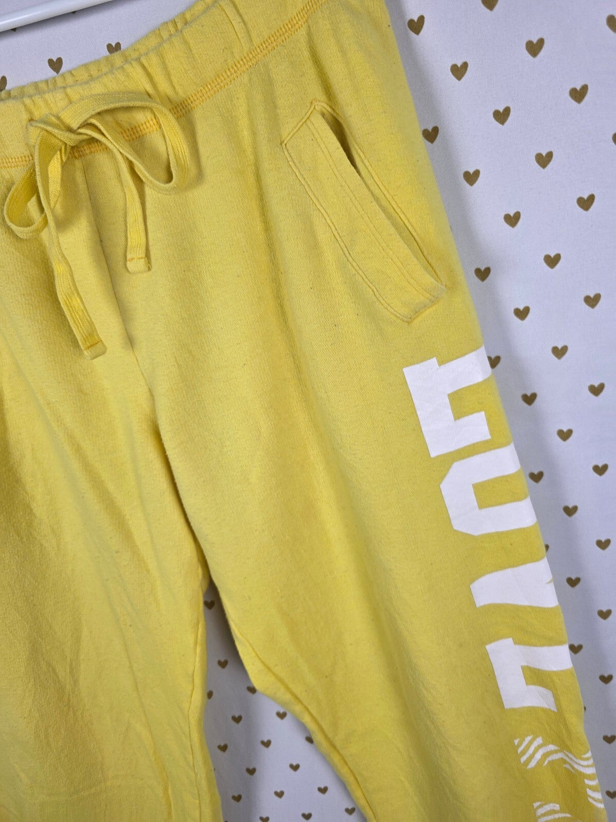 Victorias Secret PINK Vintage Y2k Yellow Zebra Flare Sweats Sweatpants Small