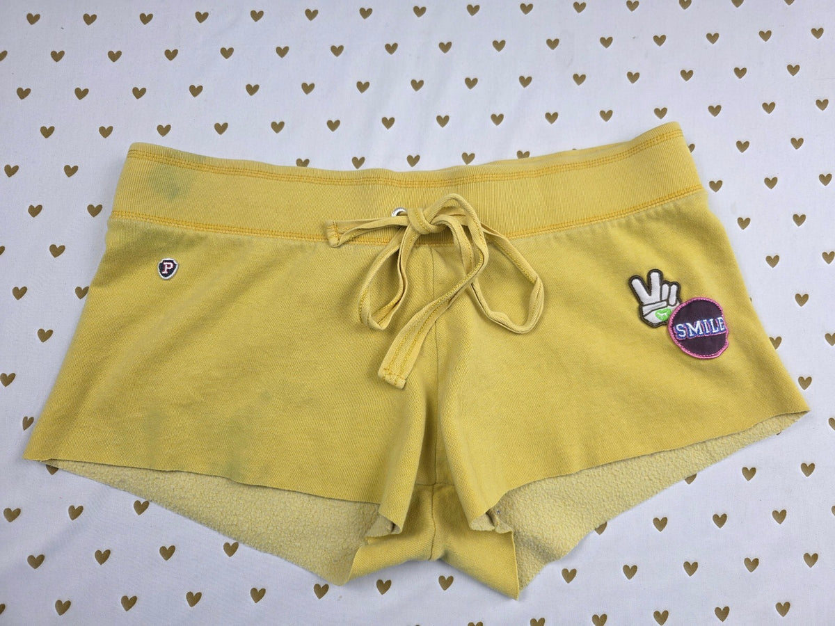 Victorias Secret PINK Vintage Logo butt Smile Sweat Shorts Y2k Small