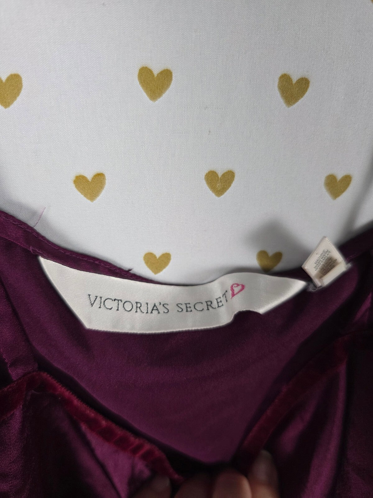 Victorias Secret Heart Label Vintage Babydoll Tank Top Purple Large