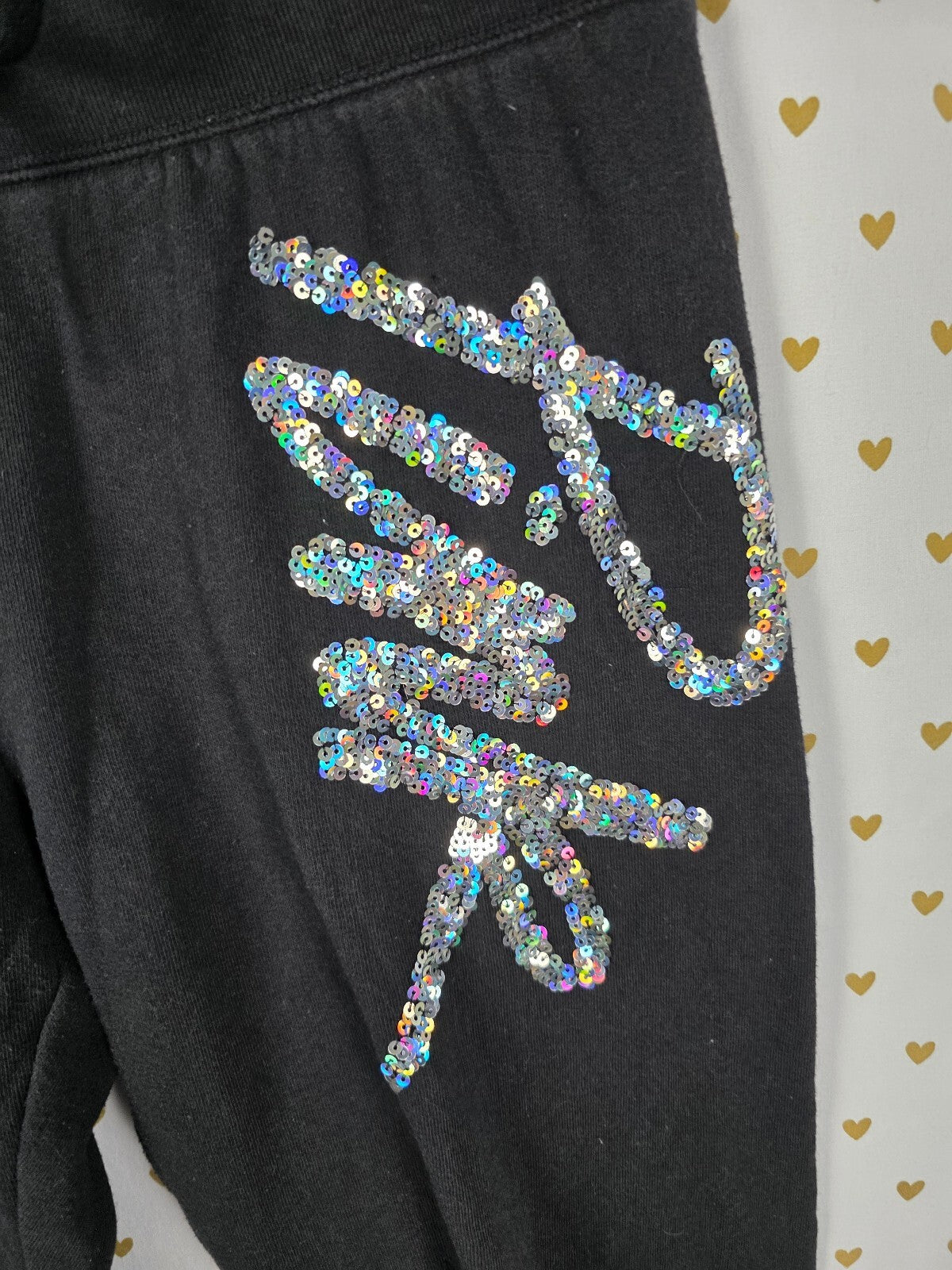 Victorias Secret PINK Silver Sequined Bling Sweats Sweatpants Small