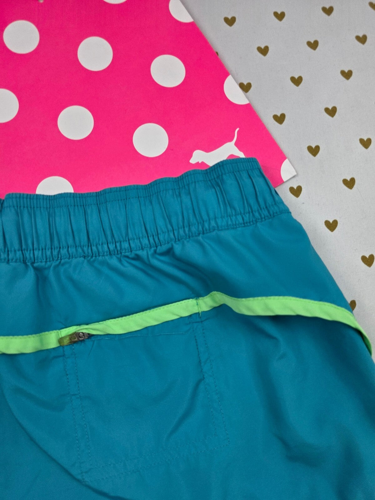 Victoria's Secret PINK 86 Shorts Medium Teal Neon Green Vintage Y2K Athletic