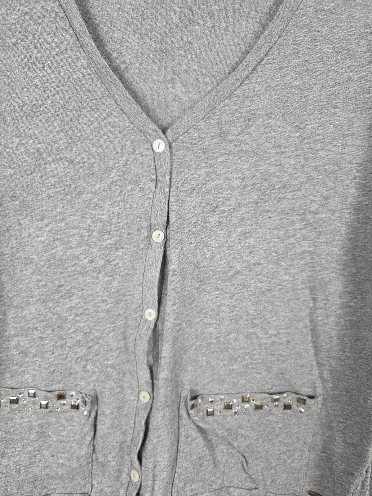 Victorias Secret Pink Vintage y2k Bling Button Front Studded Cardigan Sweater L