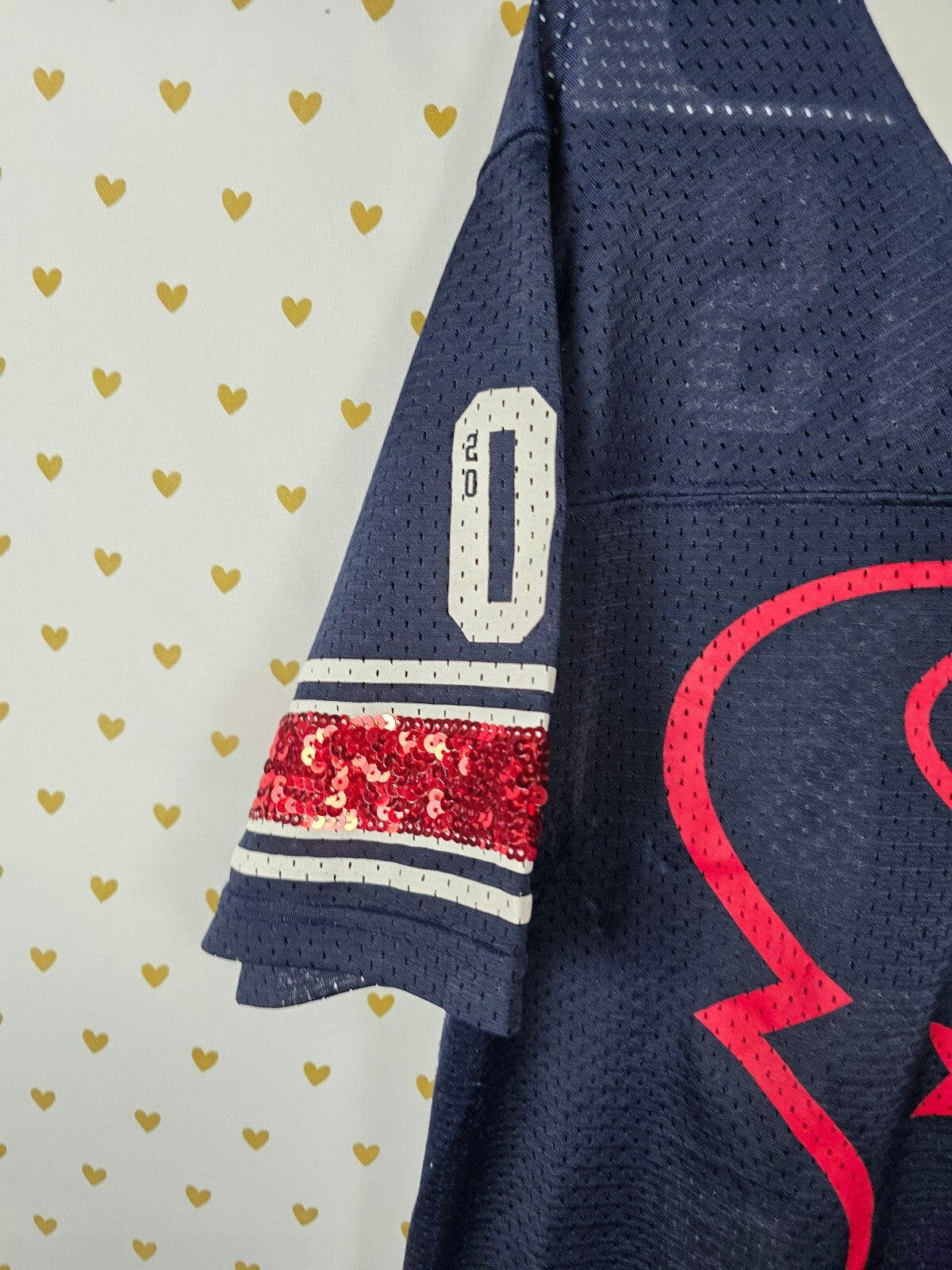 PINK Victoria's Secret NFL Houston Texans 02 Sequin BLING Jersey Medium