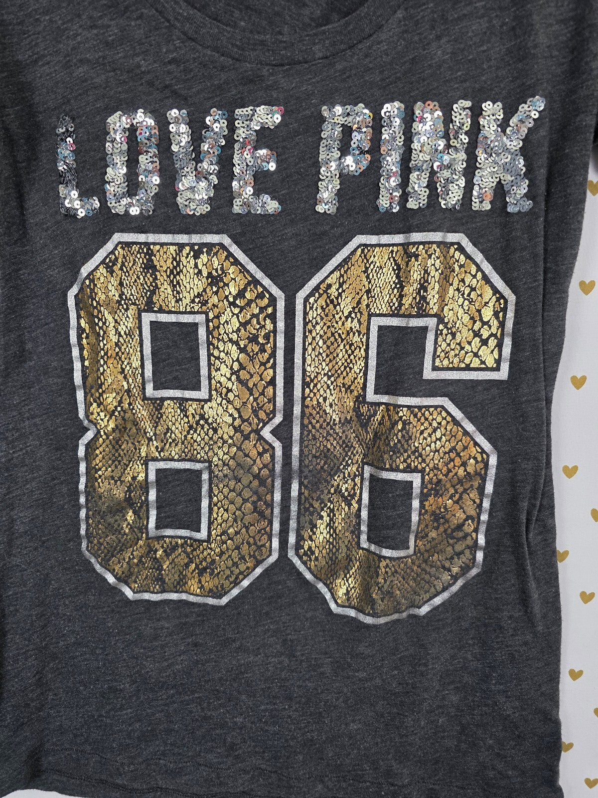 Victorias Secret PINK Vintage Y2k Bling 86 Sequined Tee shirt Large