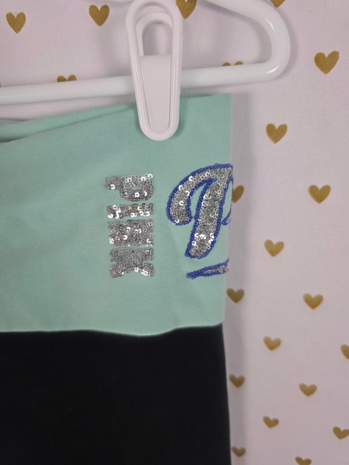 Victorias Secret PINK Vintage y2k FOLDOVER Yoga Pants Medium Skinny Ankle BLING