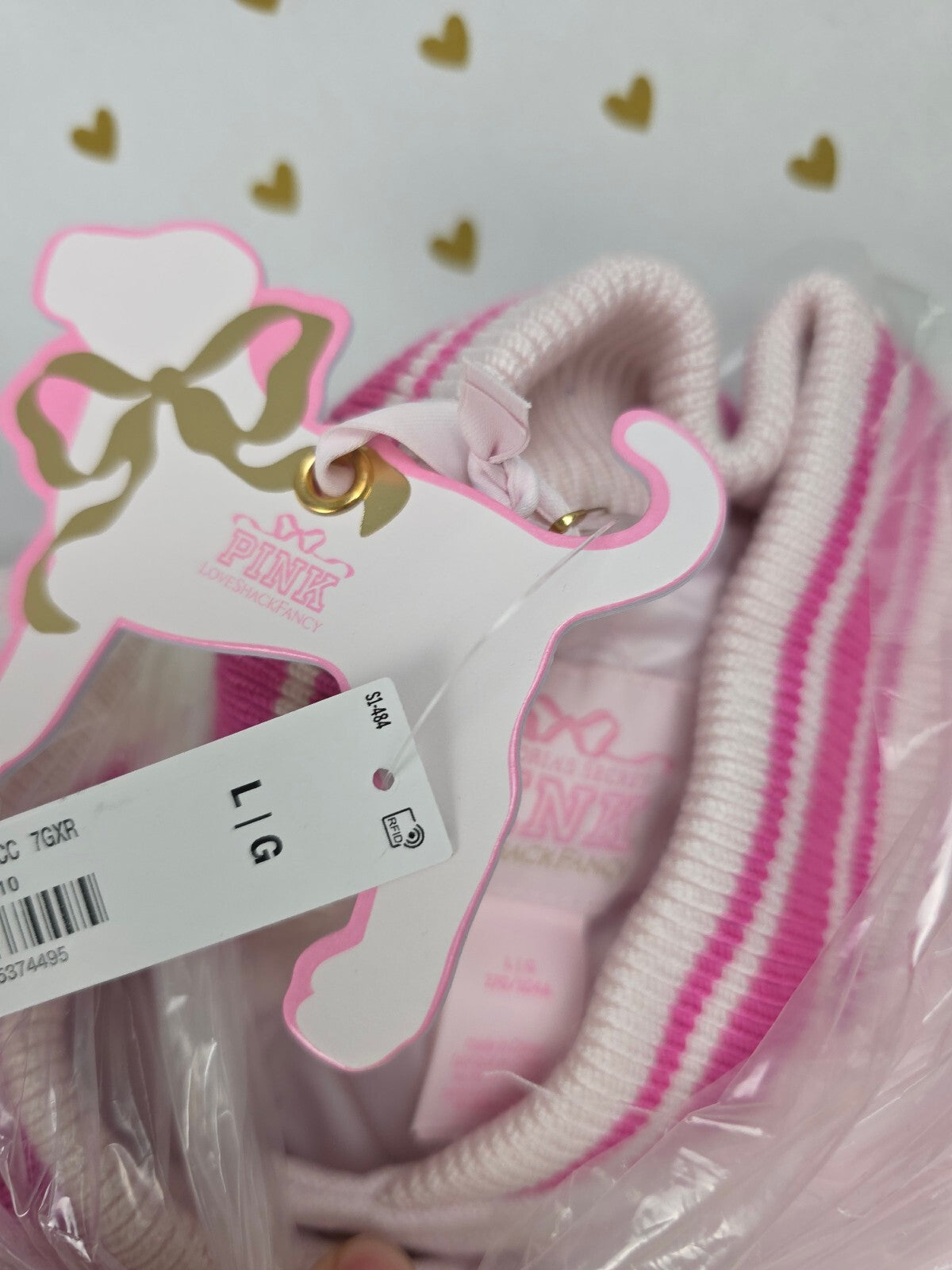 NWT Victoria's Secret PINK LoveShackFancy Varsity Jacket Pink LARGE NEW HTF