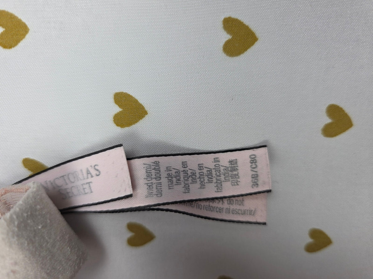 Victorias Secret Beige Lined Demi Balconette Bra 36B