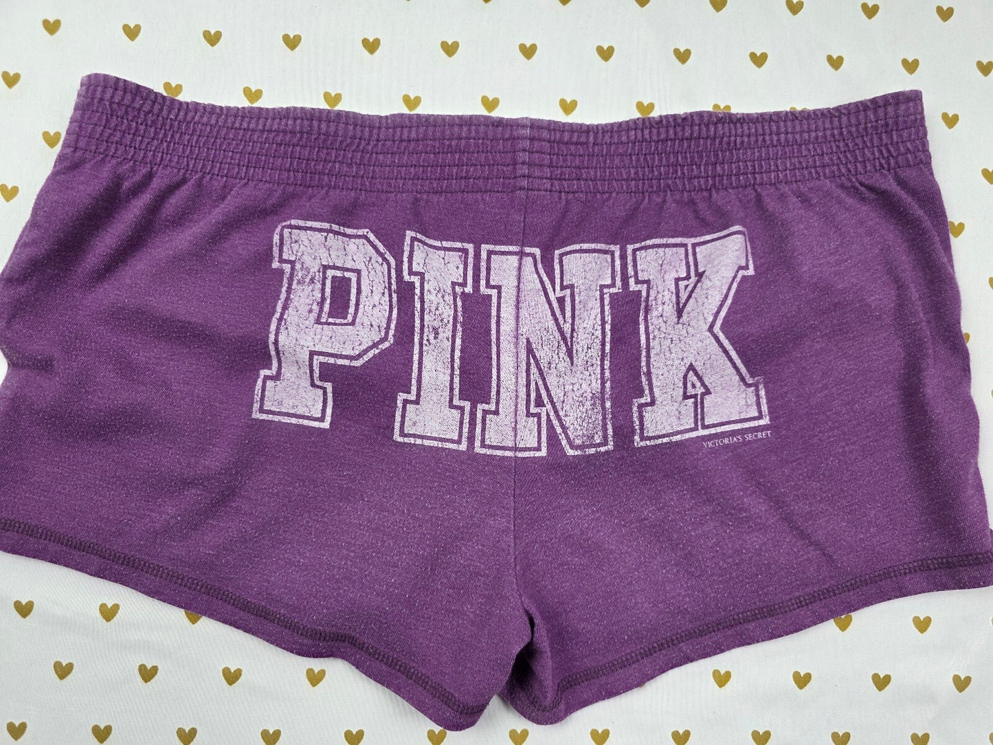 Victorias Secret PINK Purple Vintage Y2k Logo Butt Shorts Sweat Small
