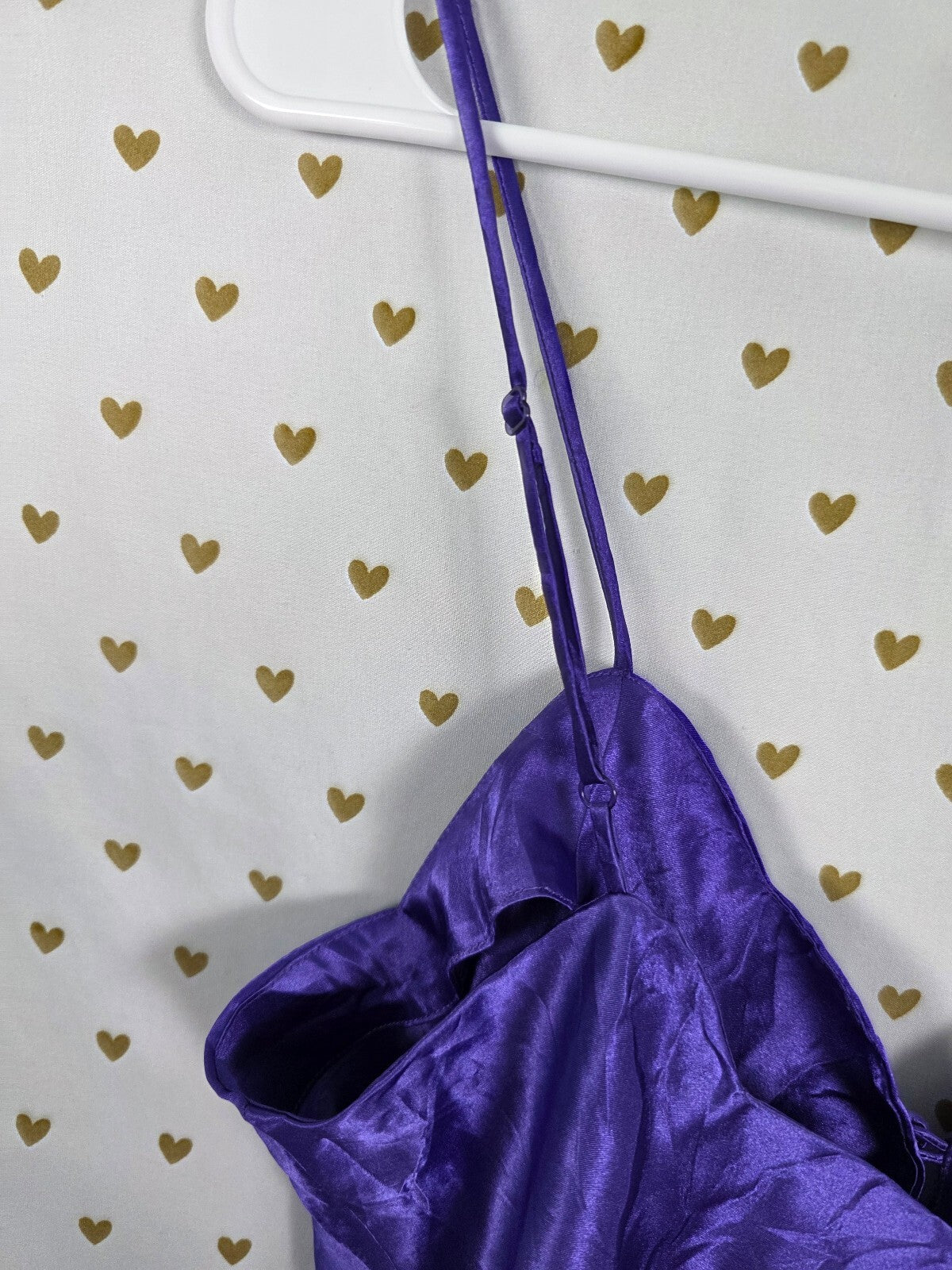 Vintage Victoria's Secret Gold Label Purple Babydoll Nightgown Slip M Buttons