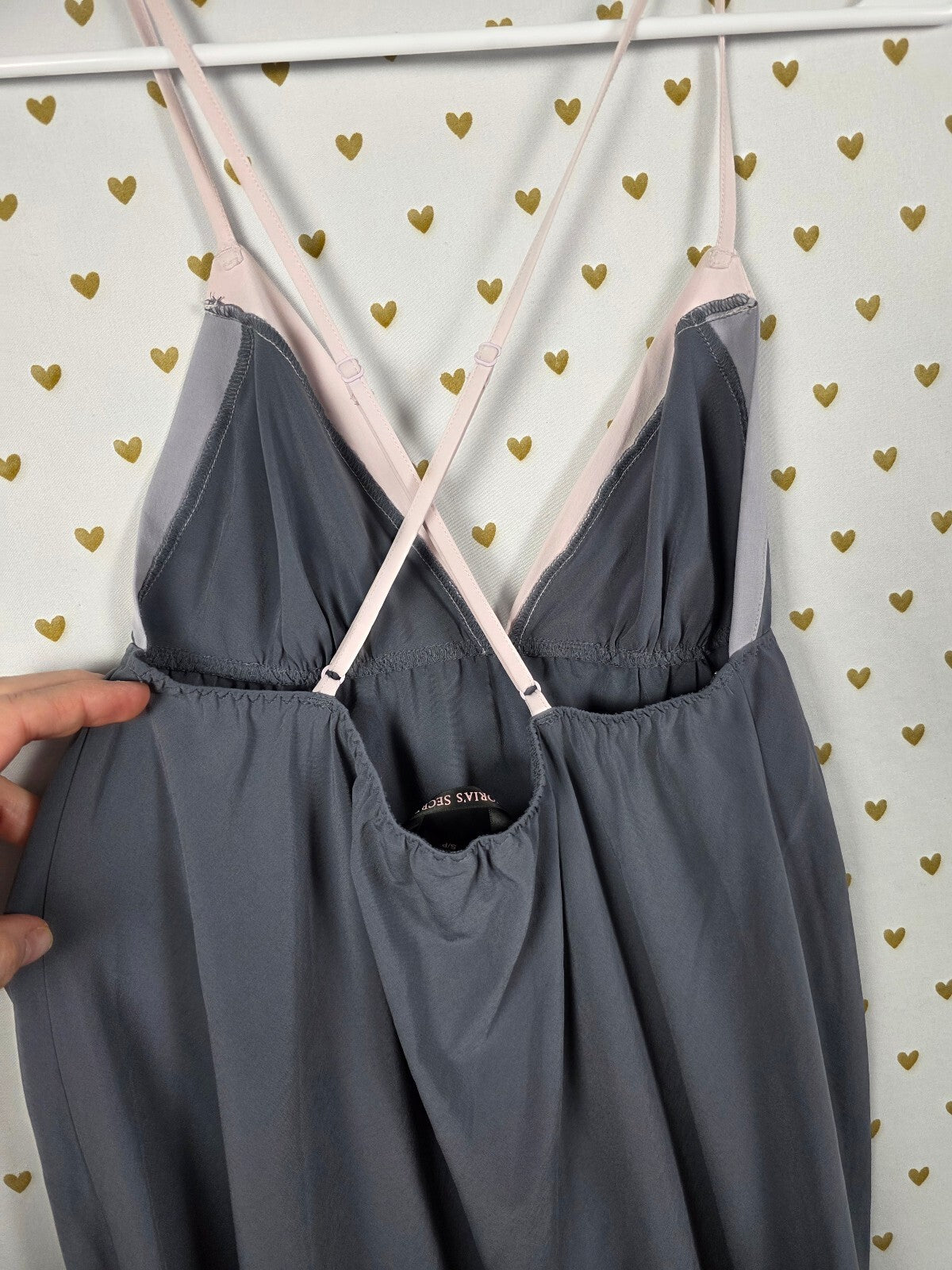 Victorias Secret Vintage Grey Small Soft  Slip Dress Nightie Lingerie