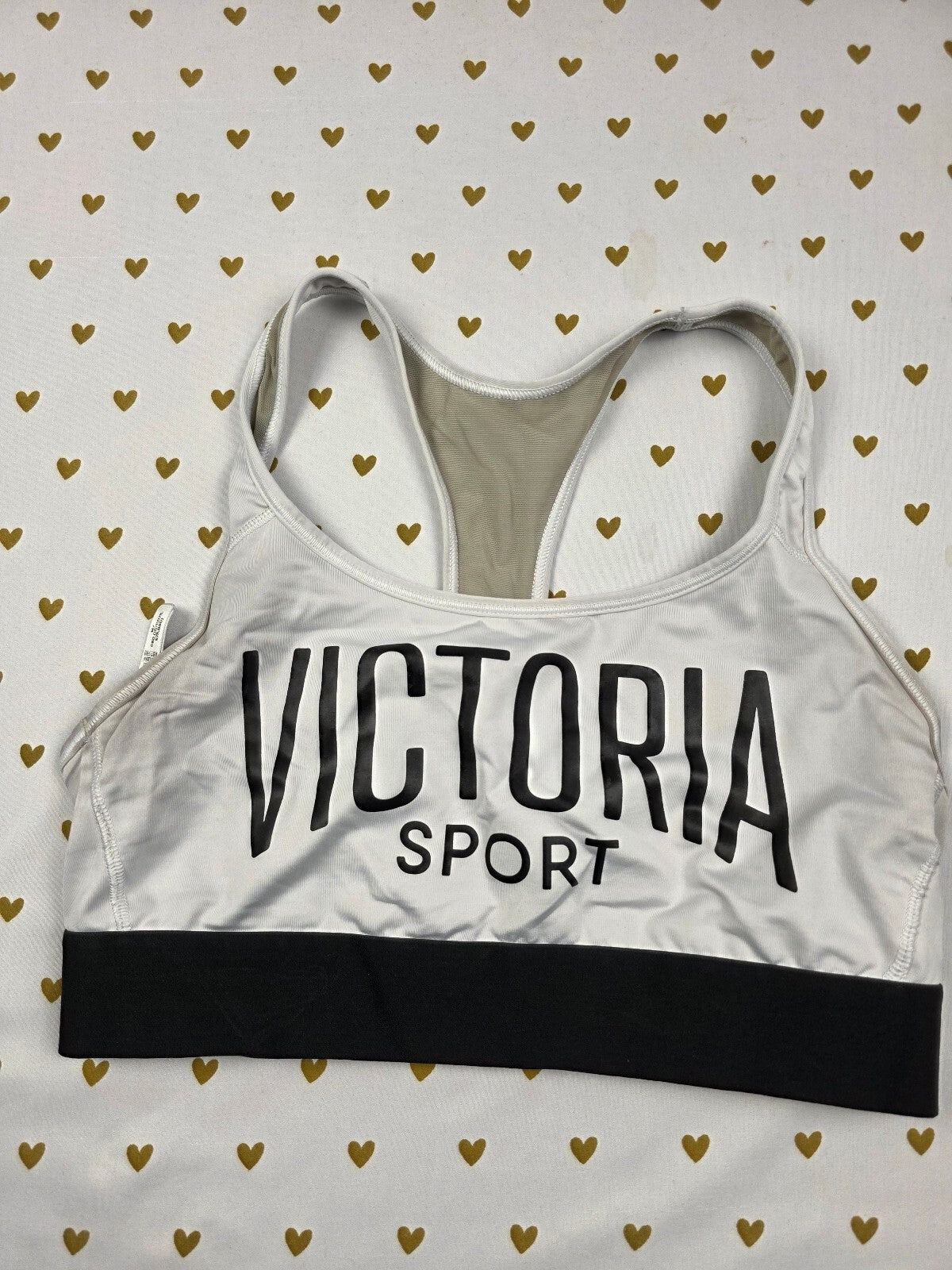 Victorias Secret Sport White Sports Bra Medium Bralette Bra Top Tank