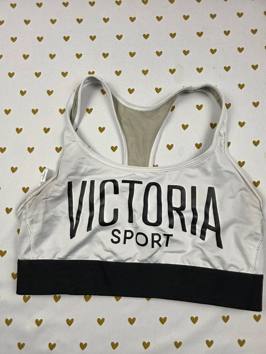 Victorias Secret Sport White Sports Bra Medium Bralette Bra Top Tank