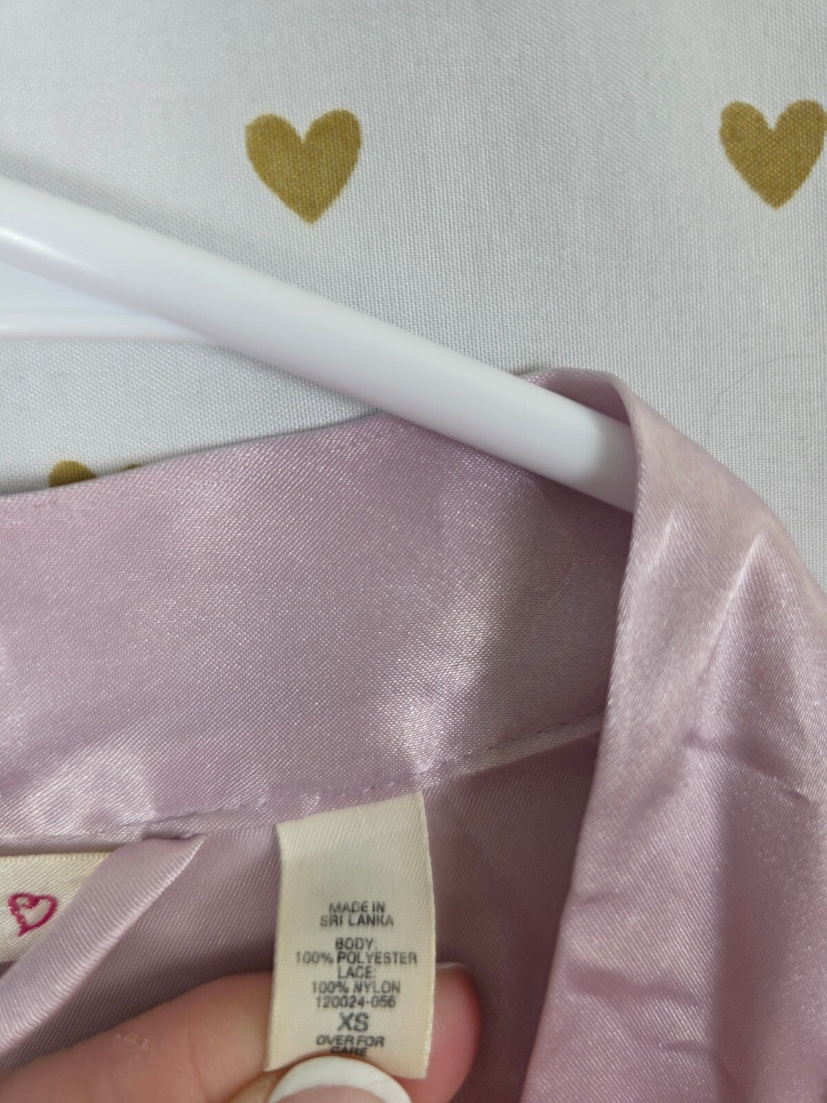 Victorias Secret Vintage Heart Label Lace Satin Silky Robe XS