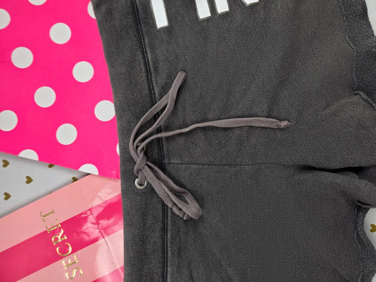 Victorias Secret PINK Vintage Y2k Logo Sweat Shorts Grey Medium