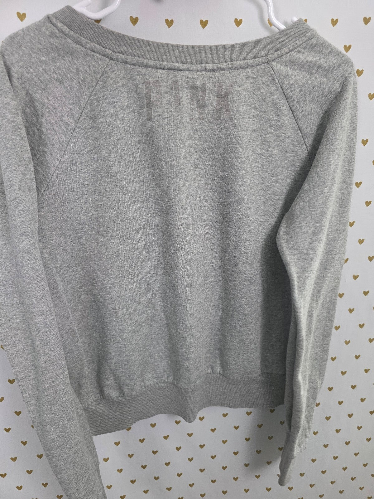 Victorias Secret Pink  Gradient Bling Sequined Crew Sweater Grey Medium