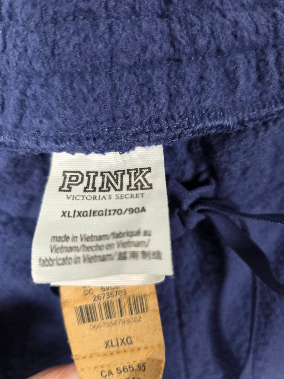 Victorias Secret PINK Sherpa Blue NEW NWT Joggers Sweatpants XL