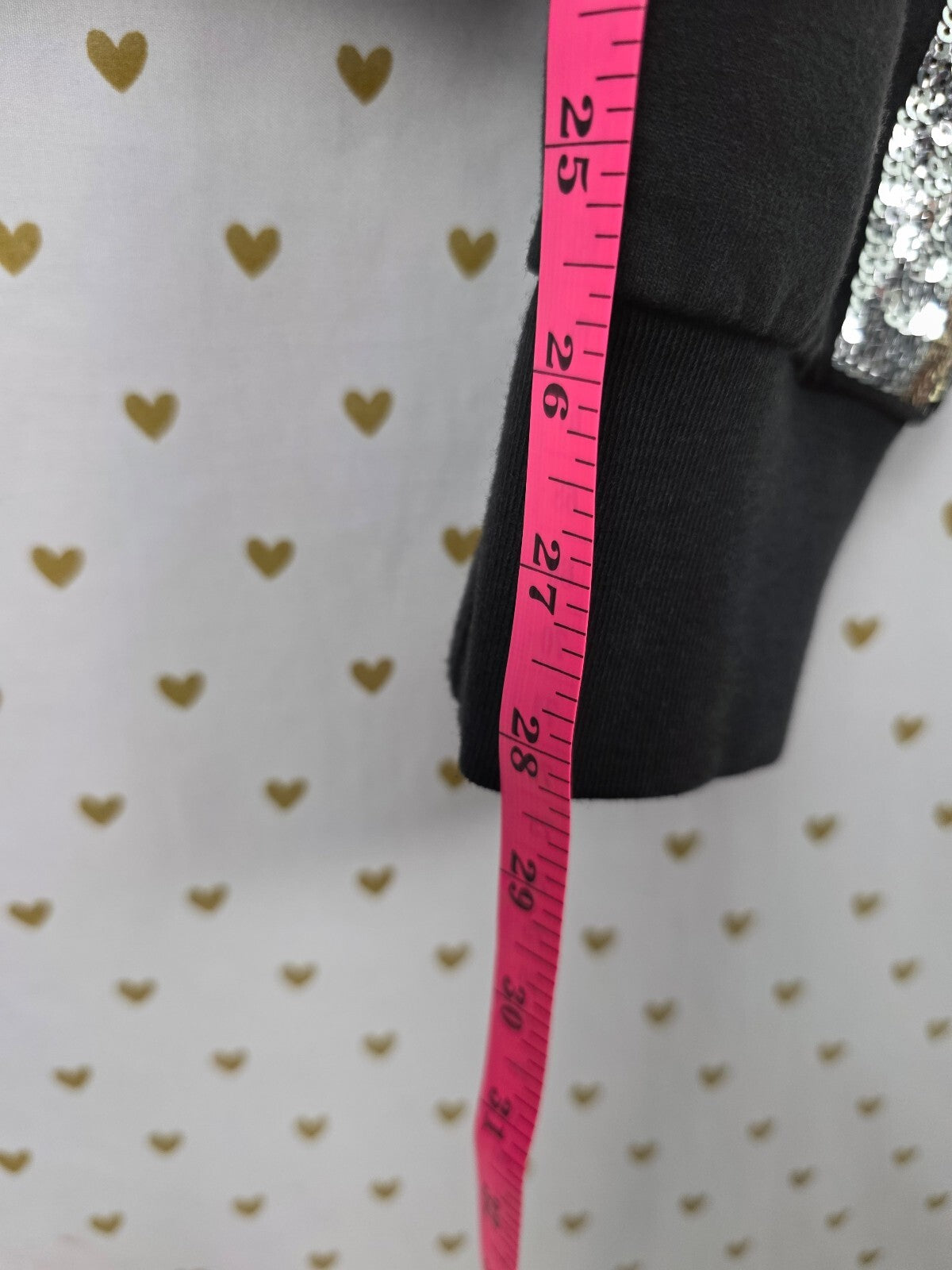 Victorias Secret PINK BLING Striped Gold Silver MEDIUM Sweats Sweatpants SEQUIN