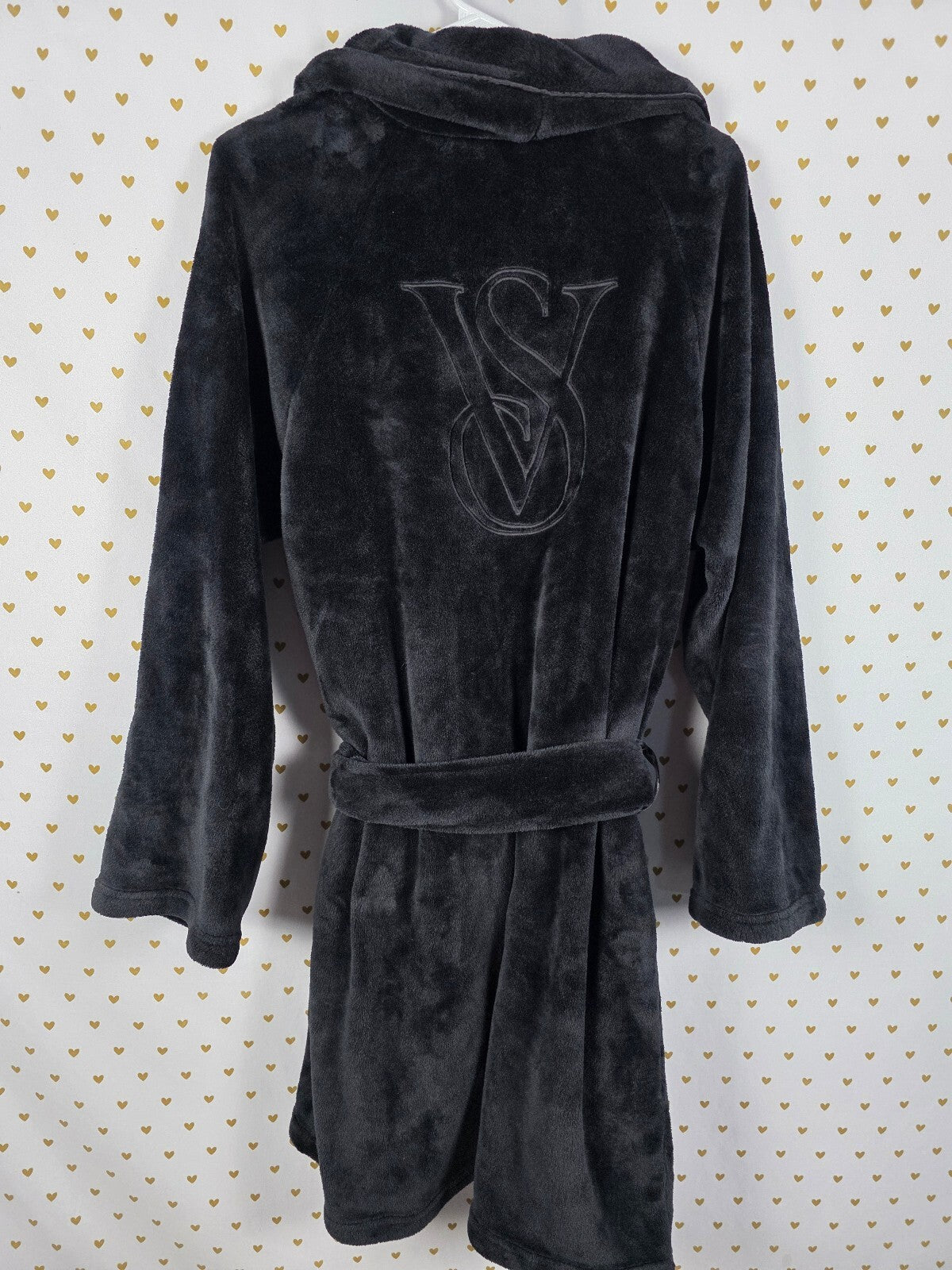 Victorias Secret Thick Logo Monogram Warm Fluffy Bathrobe Bath Robe Med Large