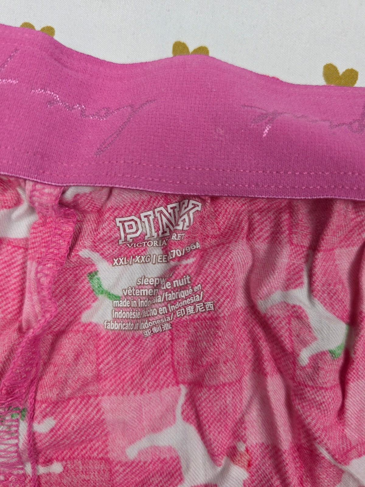 Victorias Secret PINK DOGS Plaid 2XL XXL Sleep Shorts Boxers Pajama Bottoms