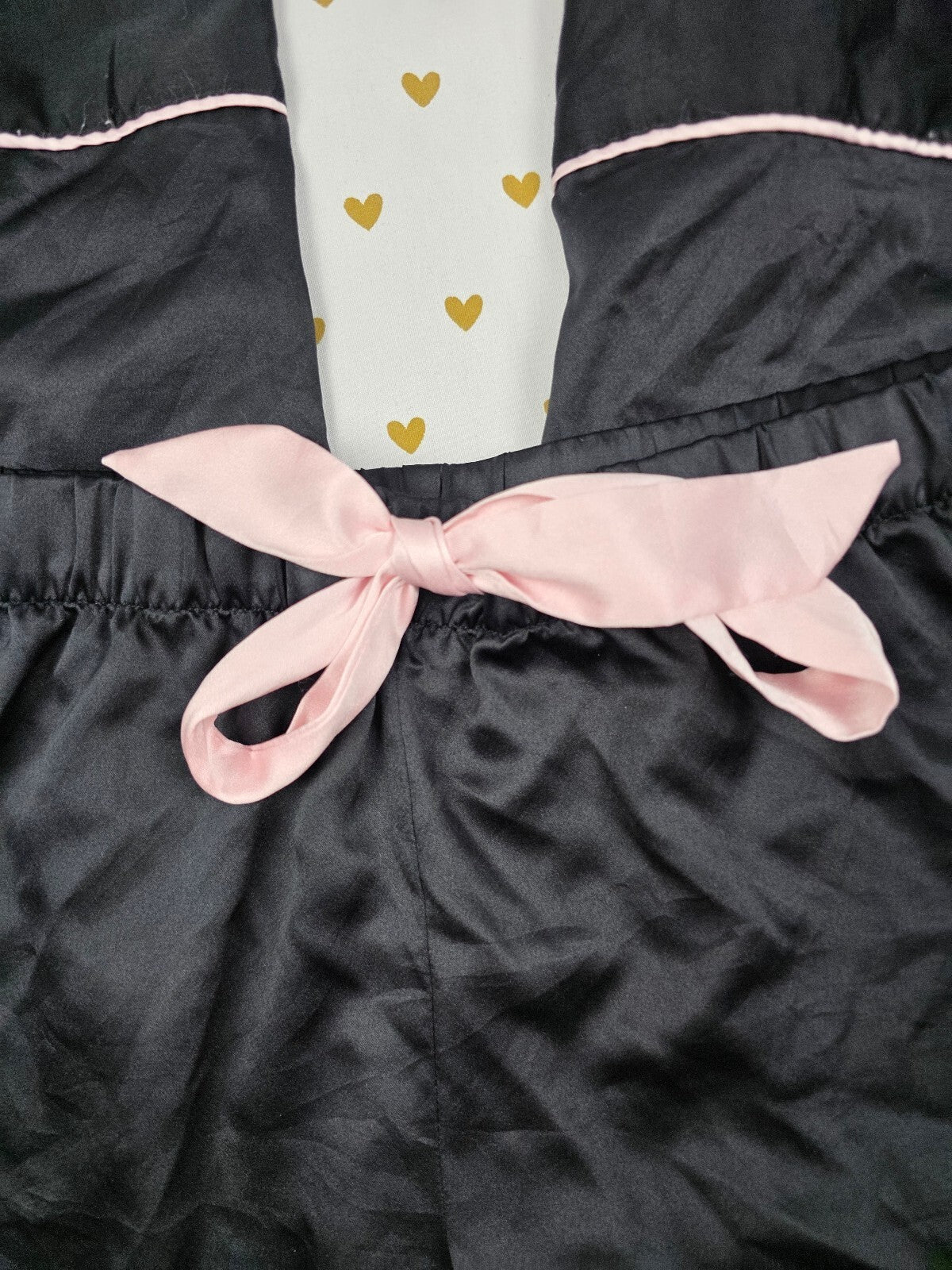 Victorias Secret Black satin Sleep Pants Pajama Bottoms PJ  Medium