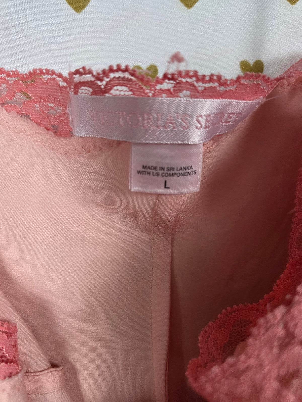 Victorias Secret Peach Satin Slip Dress Nightie Chemise Lingerie LARGE