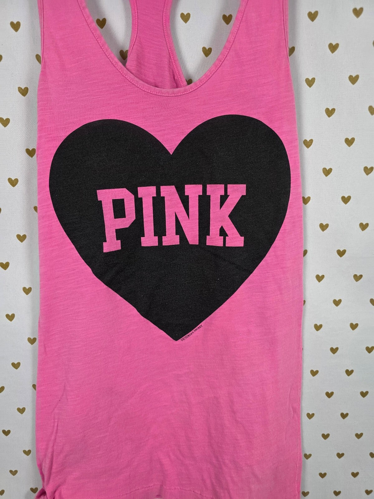 Victorias Secret PINK Vintage Heart Muscle Tee tank top XS