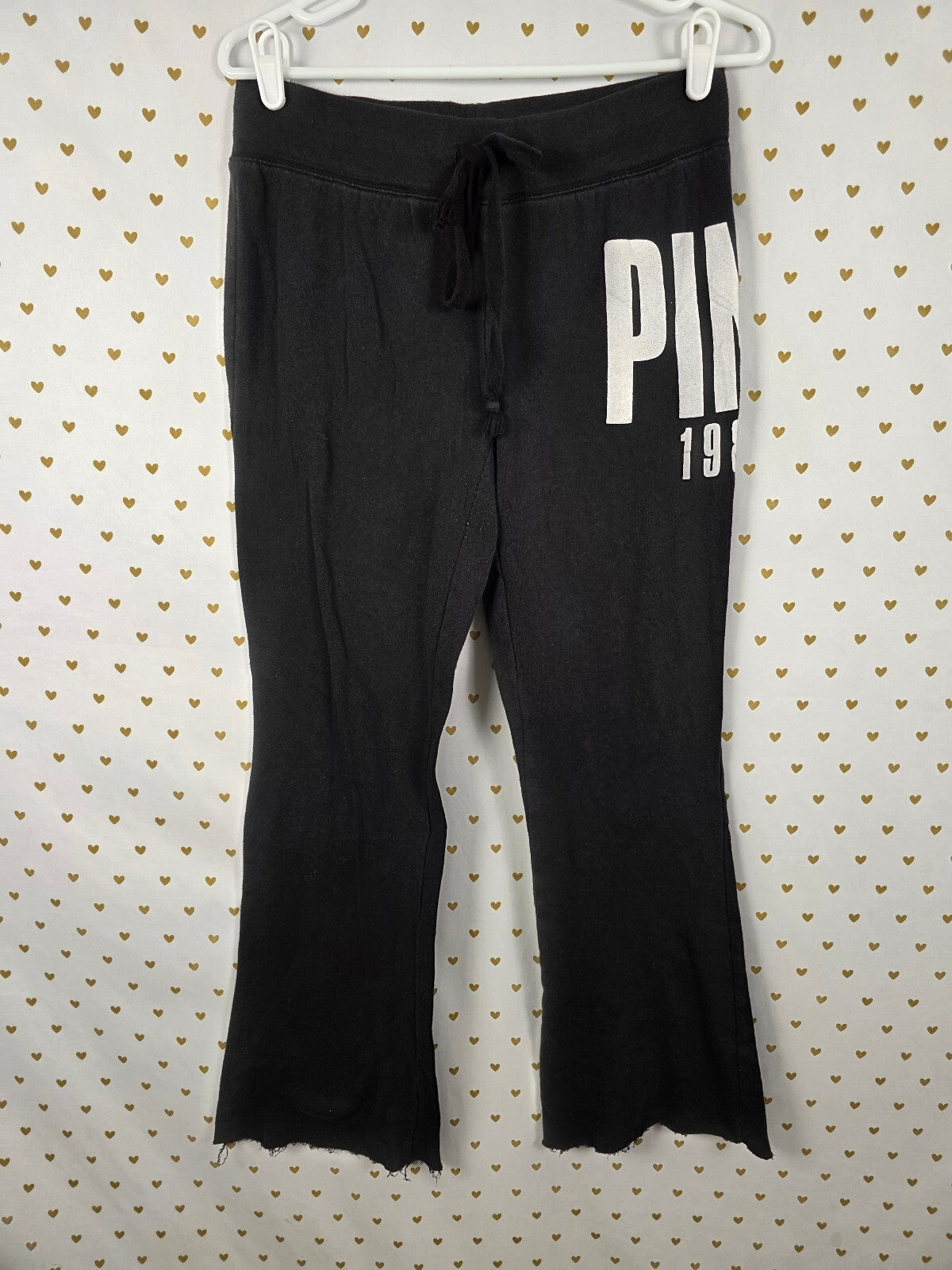 Victorias Secret PINK Small Raw Hem Sweats Logo Flare