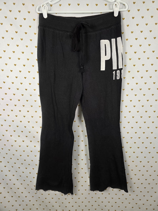 Victorias Secret PINK Small Raw Hem Sweats Logo Flare