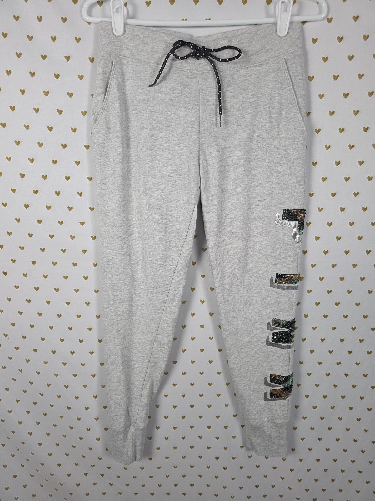 Victorias Secret Pink CAMO BLING Camouflage SET Hoodie Sweatpants SM MED