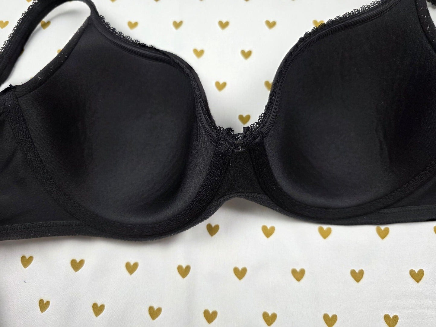 Victorias Secret Black  Lined Demi Balconette Bra 34D