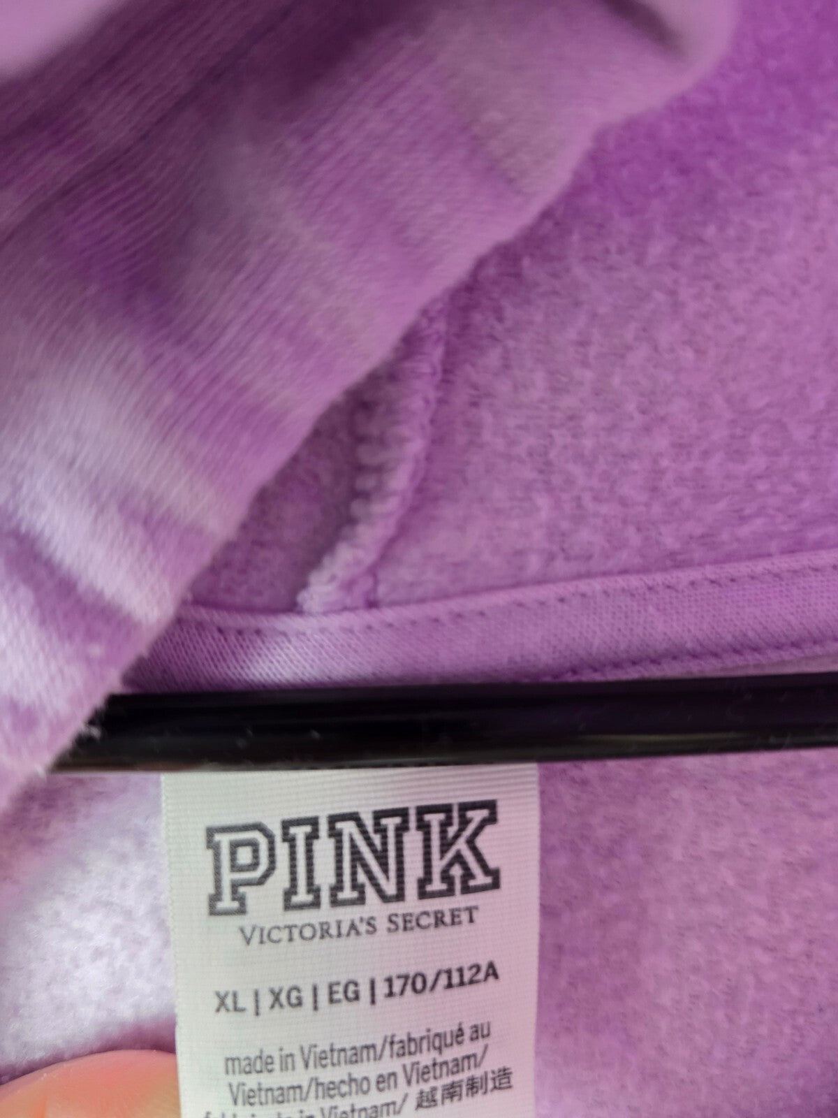 Victorias Secret Pink Purple Sweater Dress Logo Hooded Pullover Long Sleeve XL