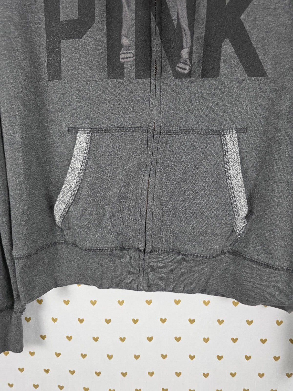 Victorias Secret Pink 86 Logo Pullover Logo Sweater Hoodie grey SMALL