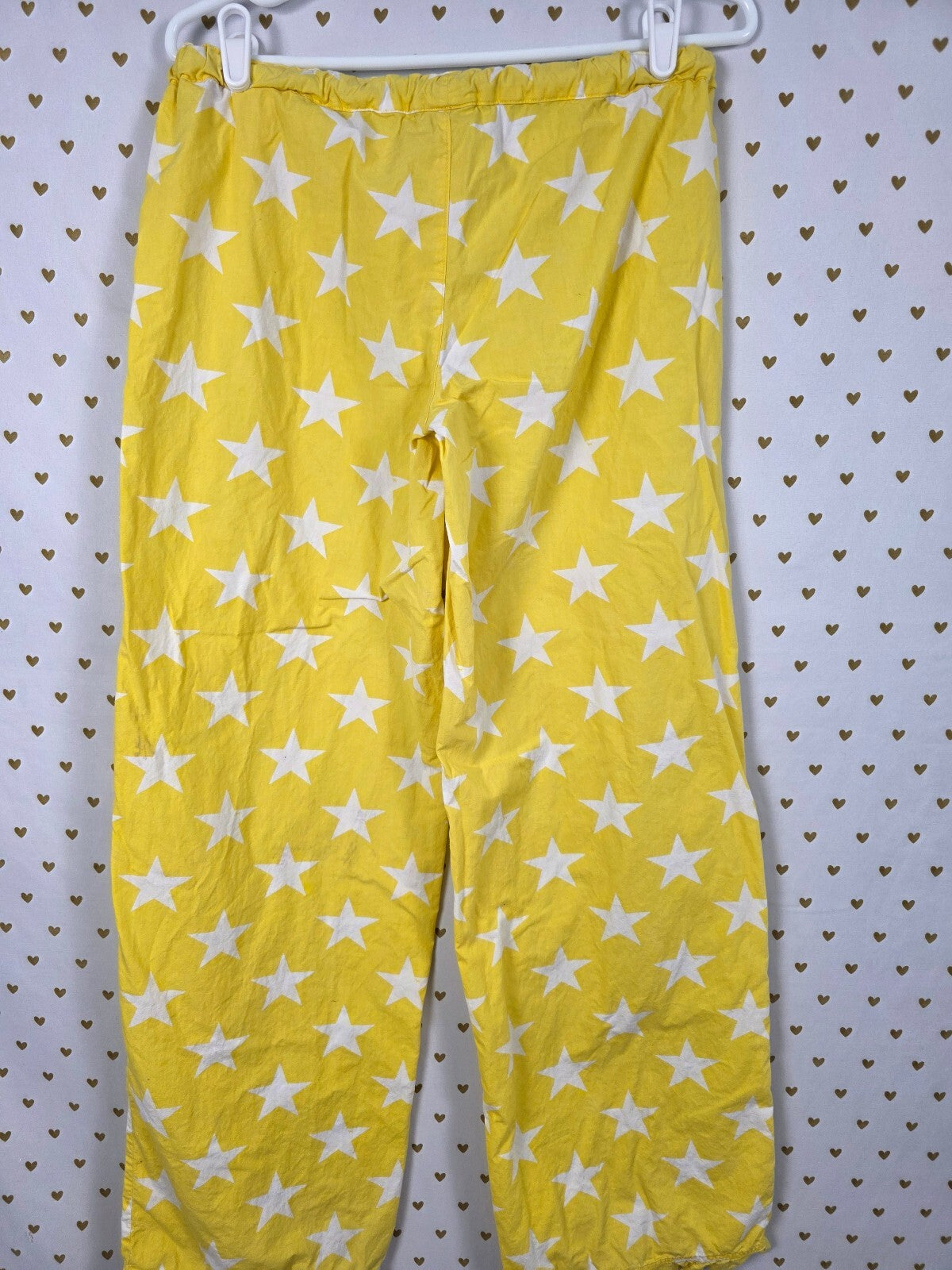 Victoria's Secret PINK Yellow White Star Sleep Lounge Pajama Pants Small
