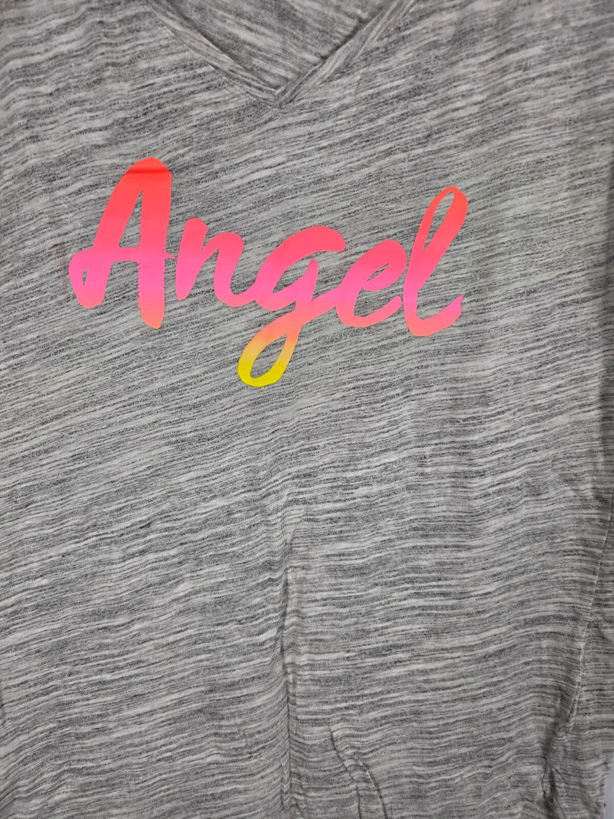 Victorias Secret ANGEL V neck sleep Shirt Nightgown Grey Pajama PJ SMALL