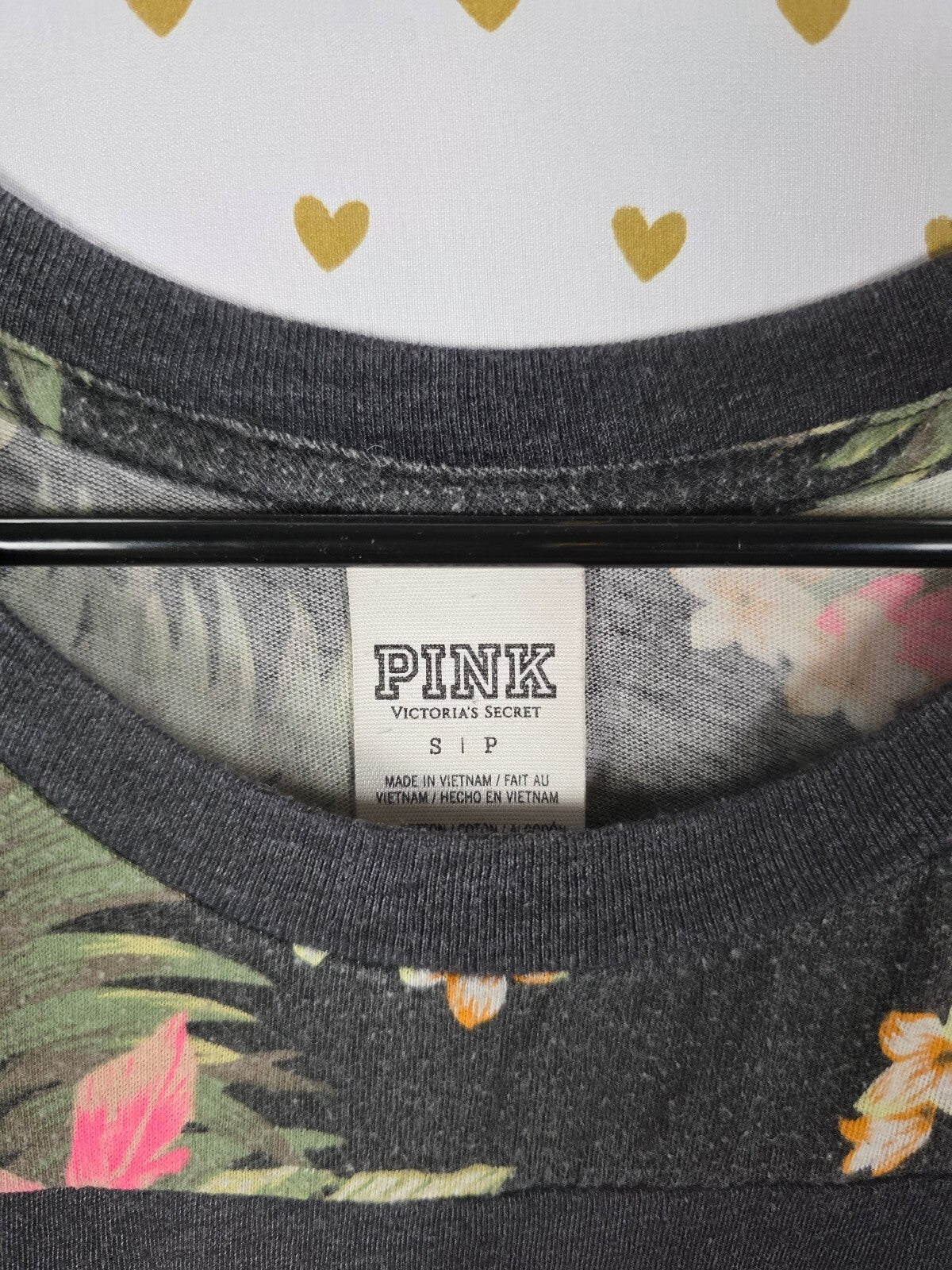 Victorias Secret PINK BLING hawaiian Black Sequined Tank Top Muscle Tee SMALL