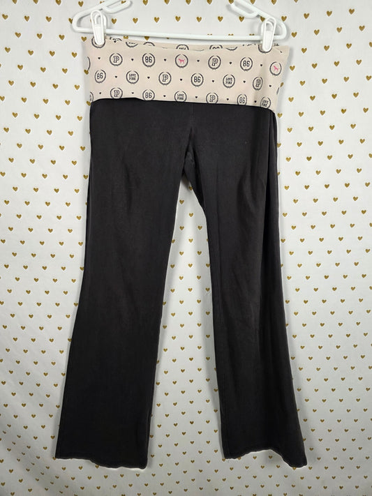 Victorias Secret PINK Crest Foldover Flare vintage Yoga Pants Y2k Large