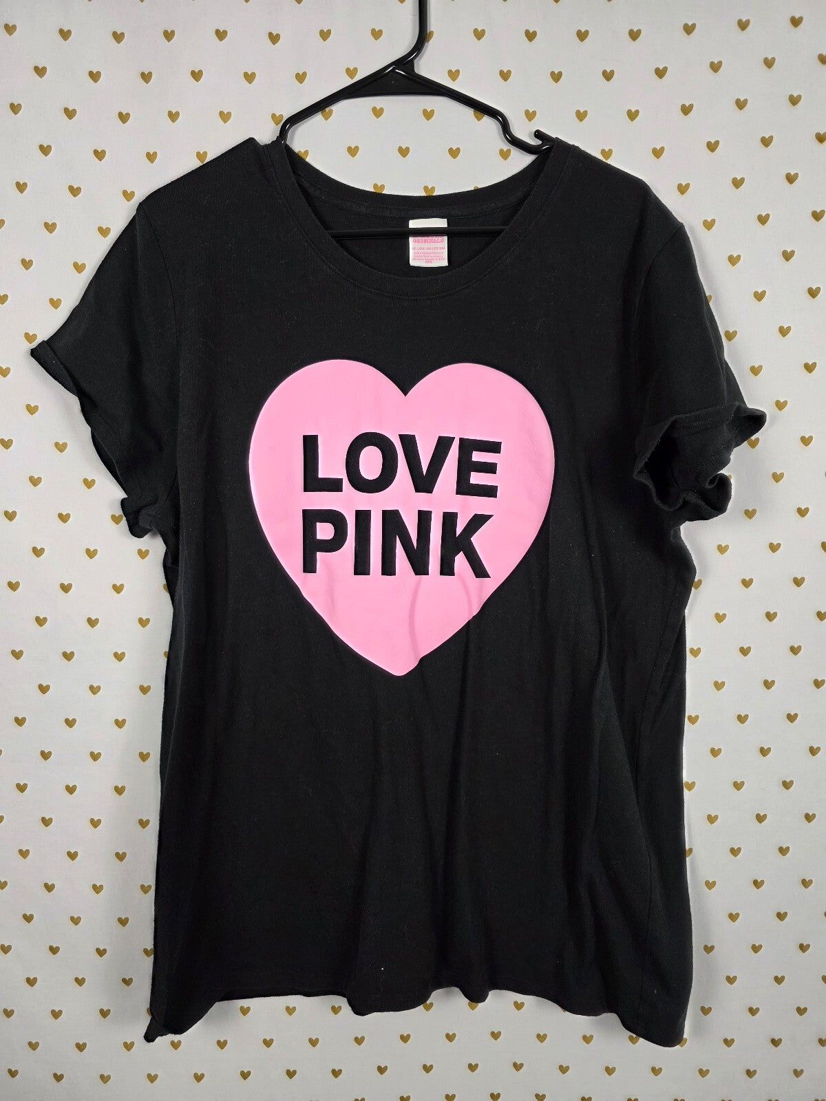 Victorias Secret PINK Campus Originals HEART Tee shirt 2XL XXL
