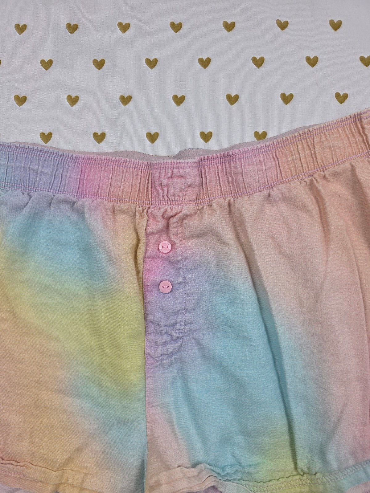 Victorias Secret PINK Logo butt Tye Dye XS Sleep Shorts Boxers Pajama Bottoms