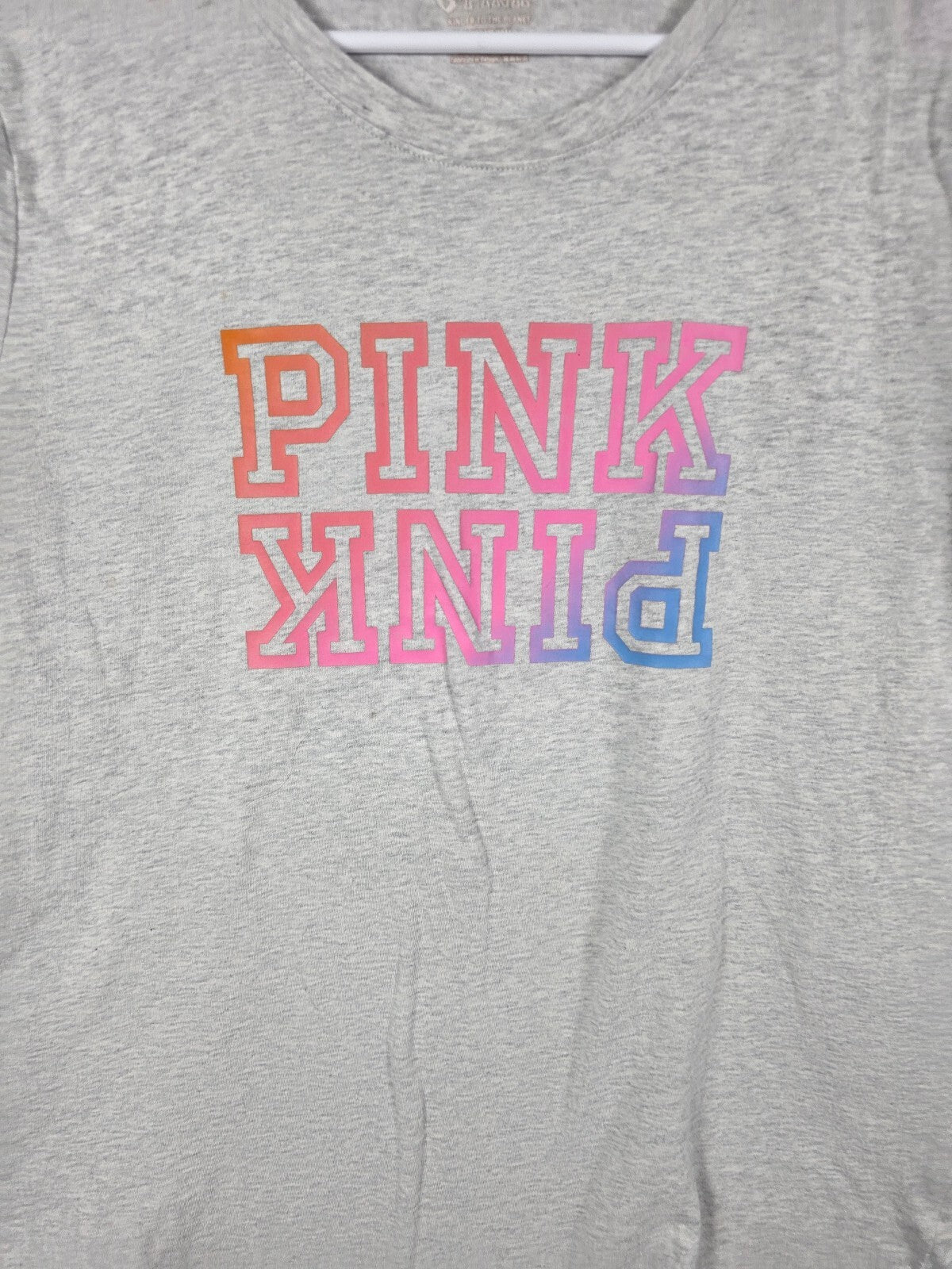 Victorias Secret PINK Logo gradient tee shirt LARGE